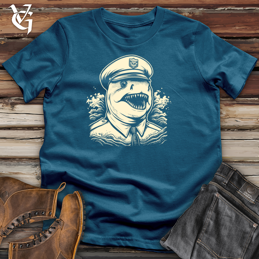 Viking Goods First Responder Shark Alert Cotton Tee Deep Teal / L