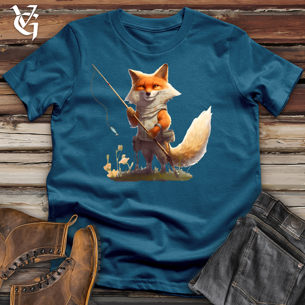 Viking Goods Fishing Fox Cotton Tee Deep Teal / L