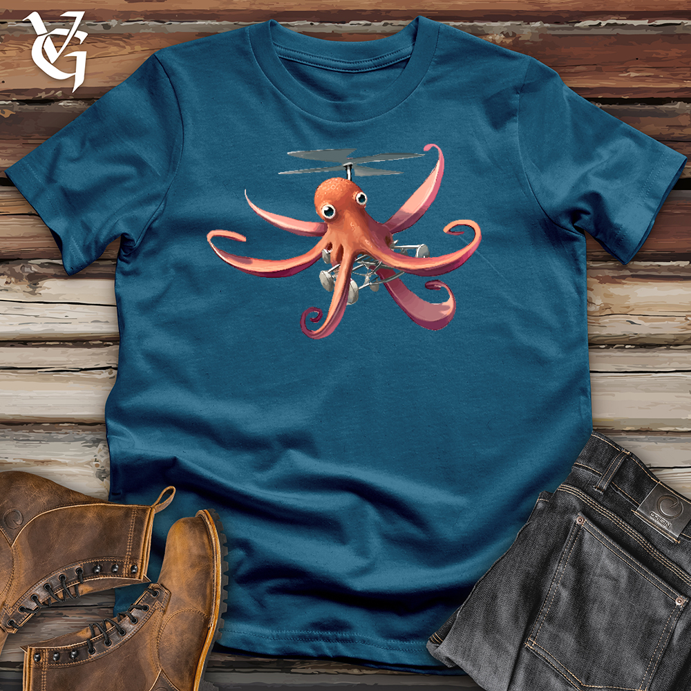 Viking Goods Flying Octopus Cotton Tee Deep Teal / L