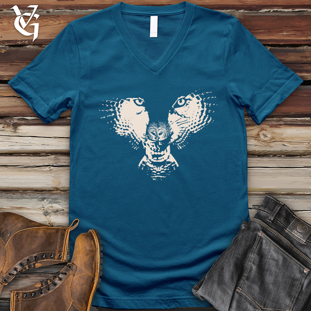 Viking Goods Flying Wolf V- Neck Tee Deep Teal / L