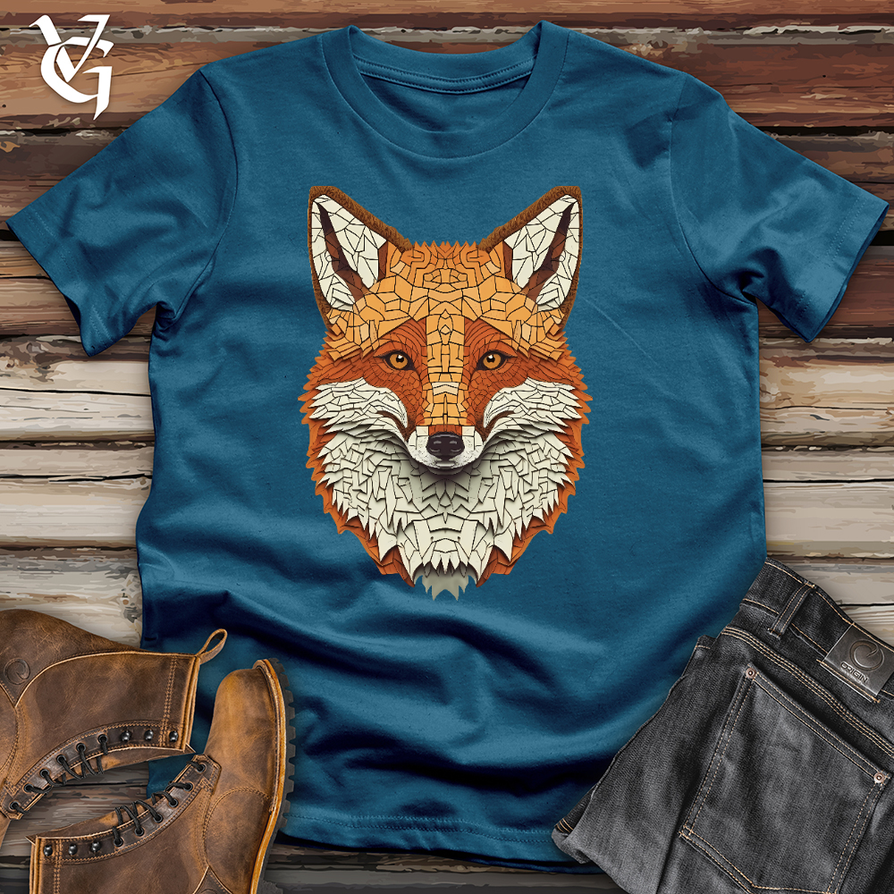 Viking Goods Fox Jigsaw Cotton Tee Deep Teal / L