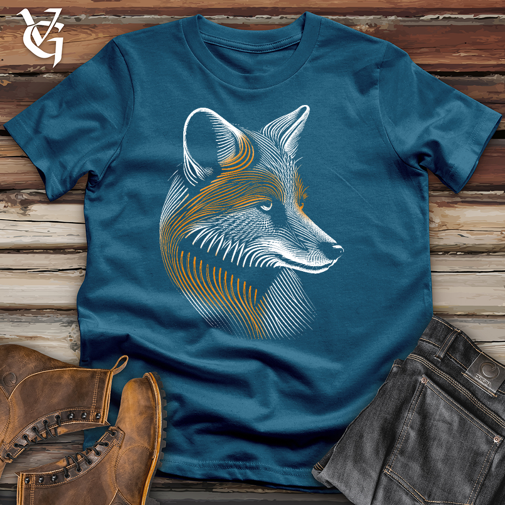 Viking Goods Fox Painting Cotton Tee Deep Teal / L
