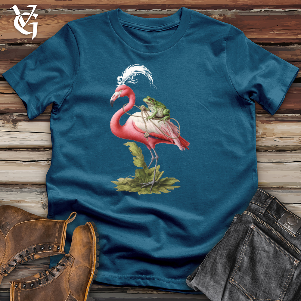 Viking Goods Frog & Flamingo Friends Cotton Tee Deep Teal / L