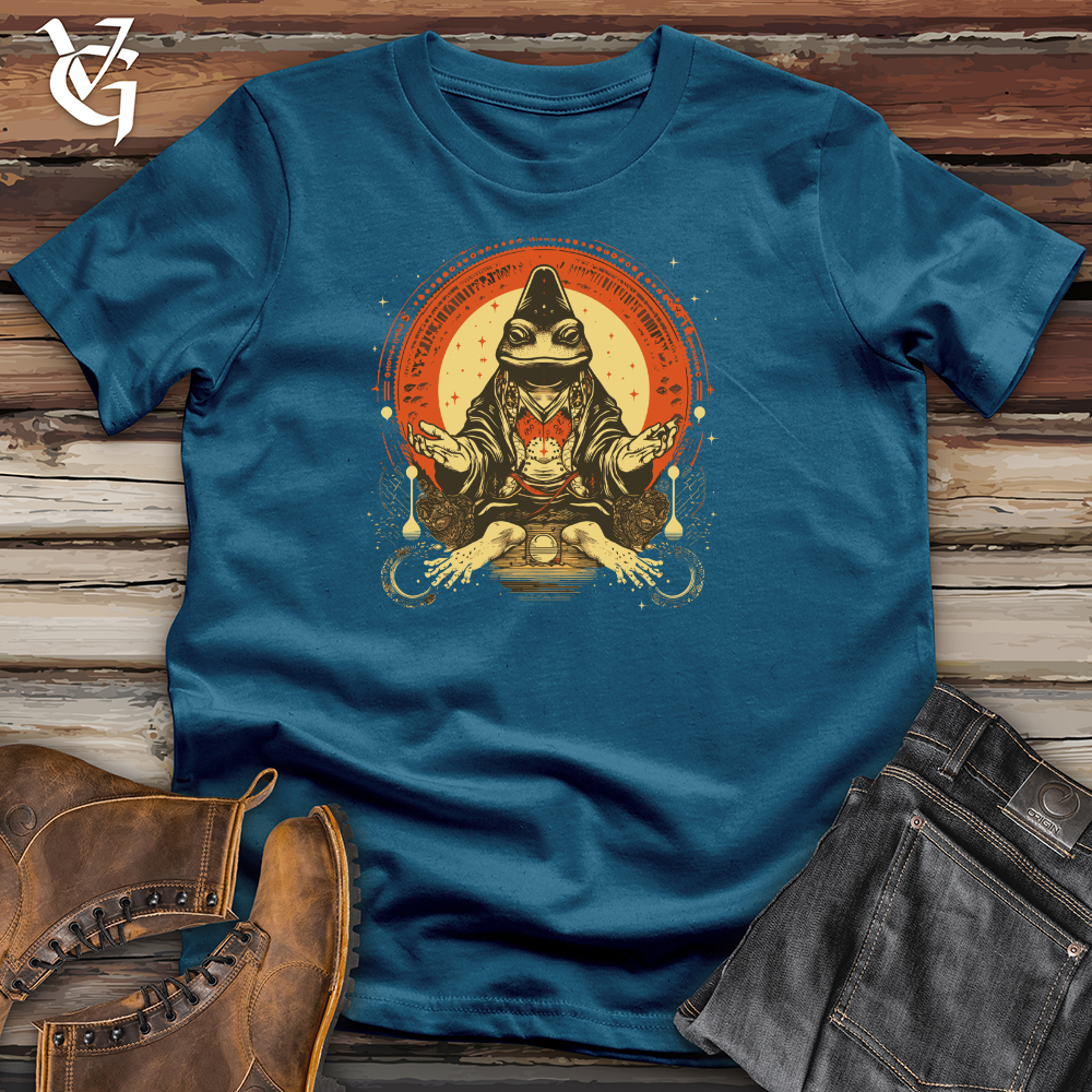 Viking Goods Frog Mystical Meditation Cotton Tee Deep Teal / L