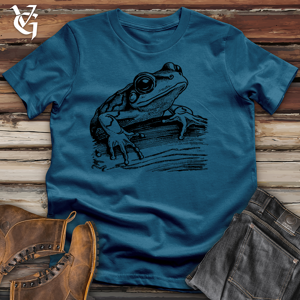 Viking Goods Frog Perch Cotton Tee Deep Teal / L
