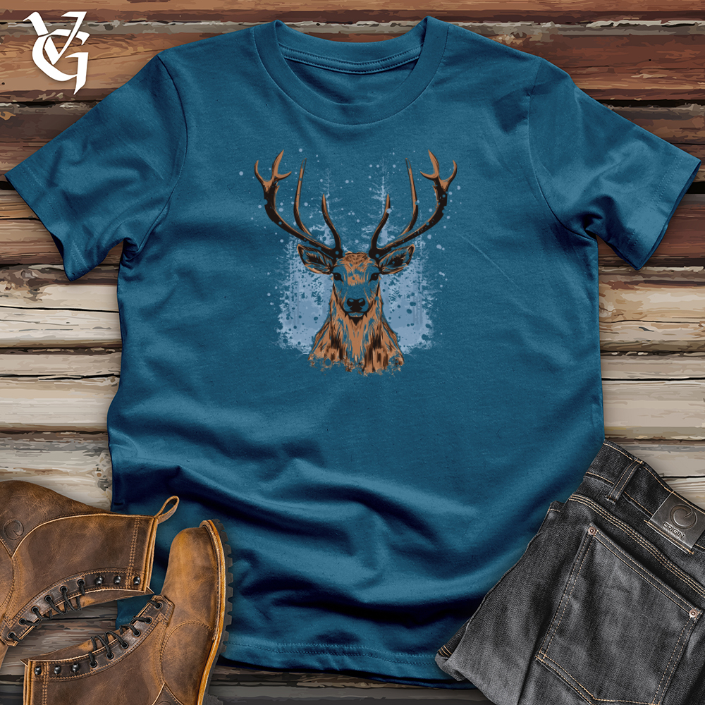 Viking Goods Frosty Antler Cascade Cotton Tee Deep Teal / L