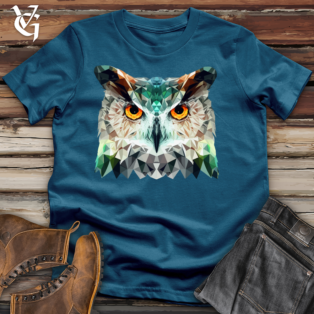 Viking Goods Geometric Owl Head Cotton Tee Deep Teal / L