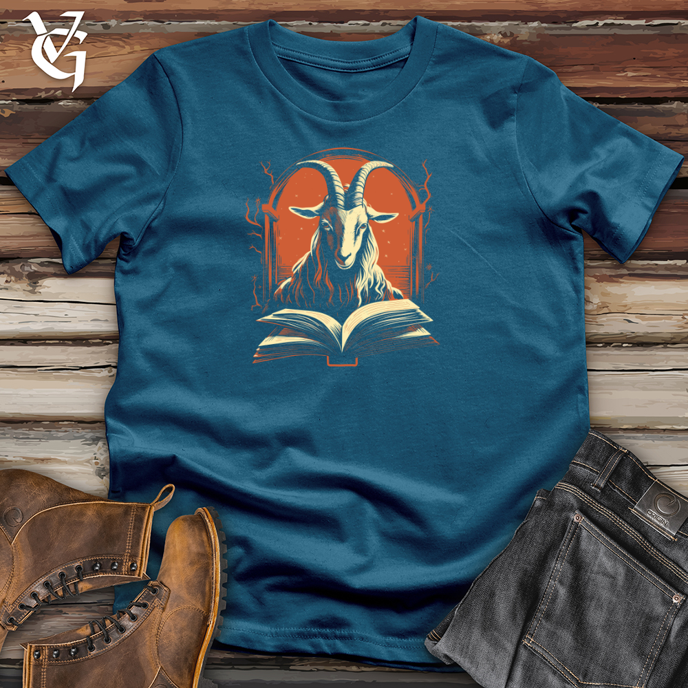 Viking Goods Goat Booklovers Reading Retreat 01 Cotton Tee Deep Teal / L