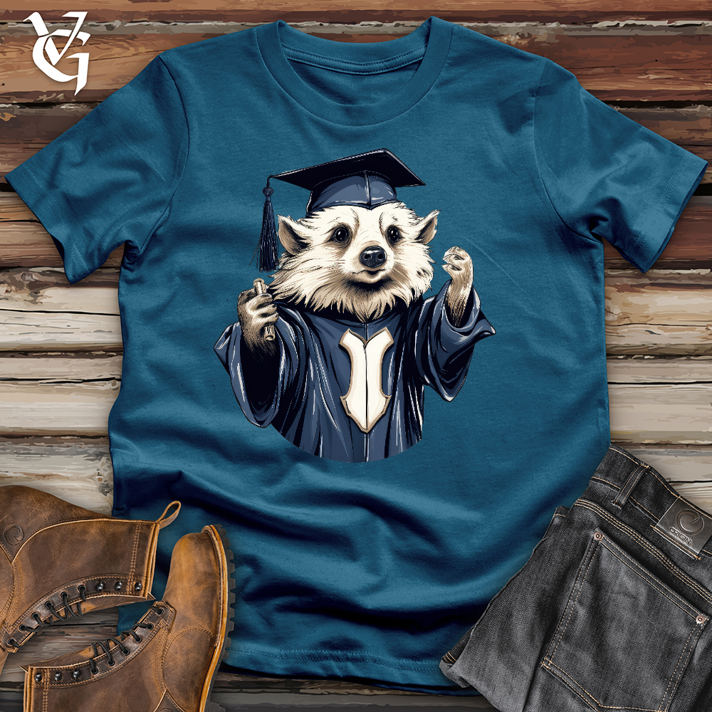 Viking Goods Graduating Hedgehog Cotton Tee Deep Teal / L