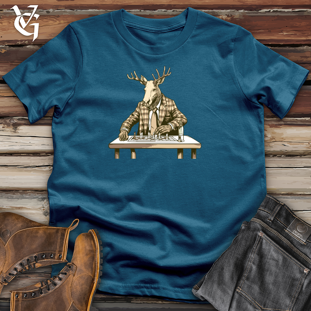 Viking Goods Grand Moose Chessmaster Cotton Tee Deep Teal / L