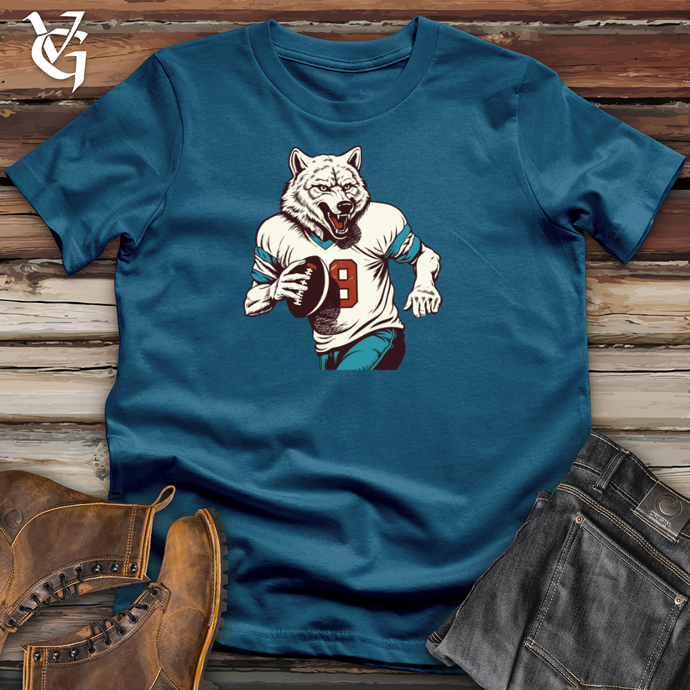 Viking Goods Gridiron Wolf Cotton Tee Deep Teal / L