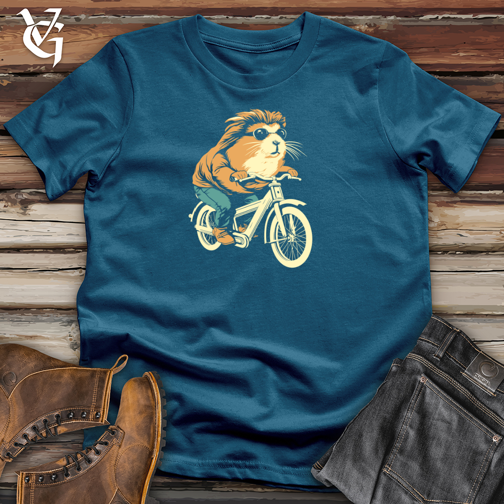 Viking Goods Guinea Pig Furry Cyclist Joyride Cotton Tee Deep Teal / L
