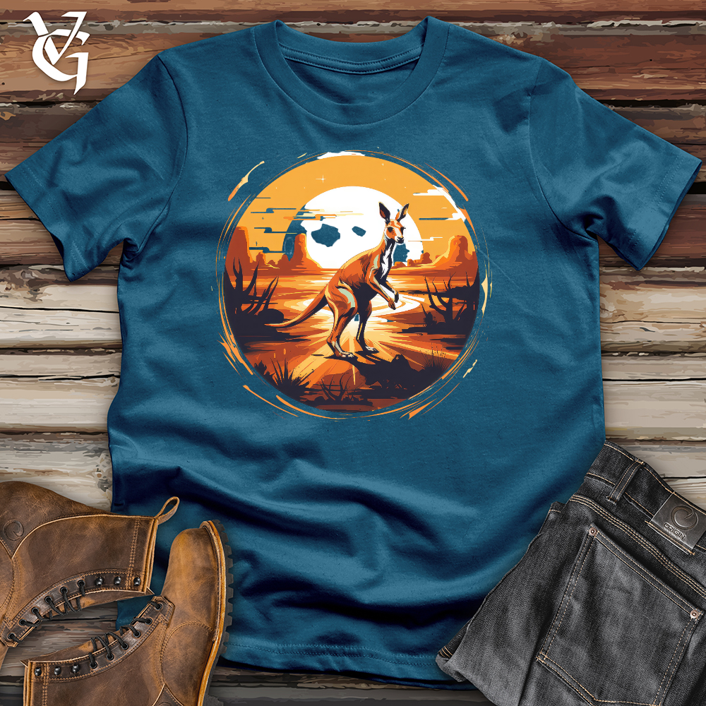 Viking Goods Kangaroo Sunset Cotton Tee Deep Teal / L
