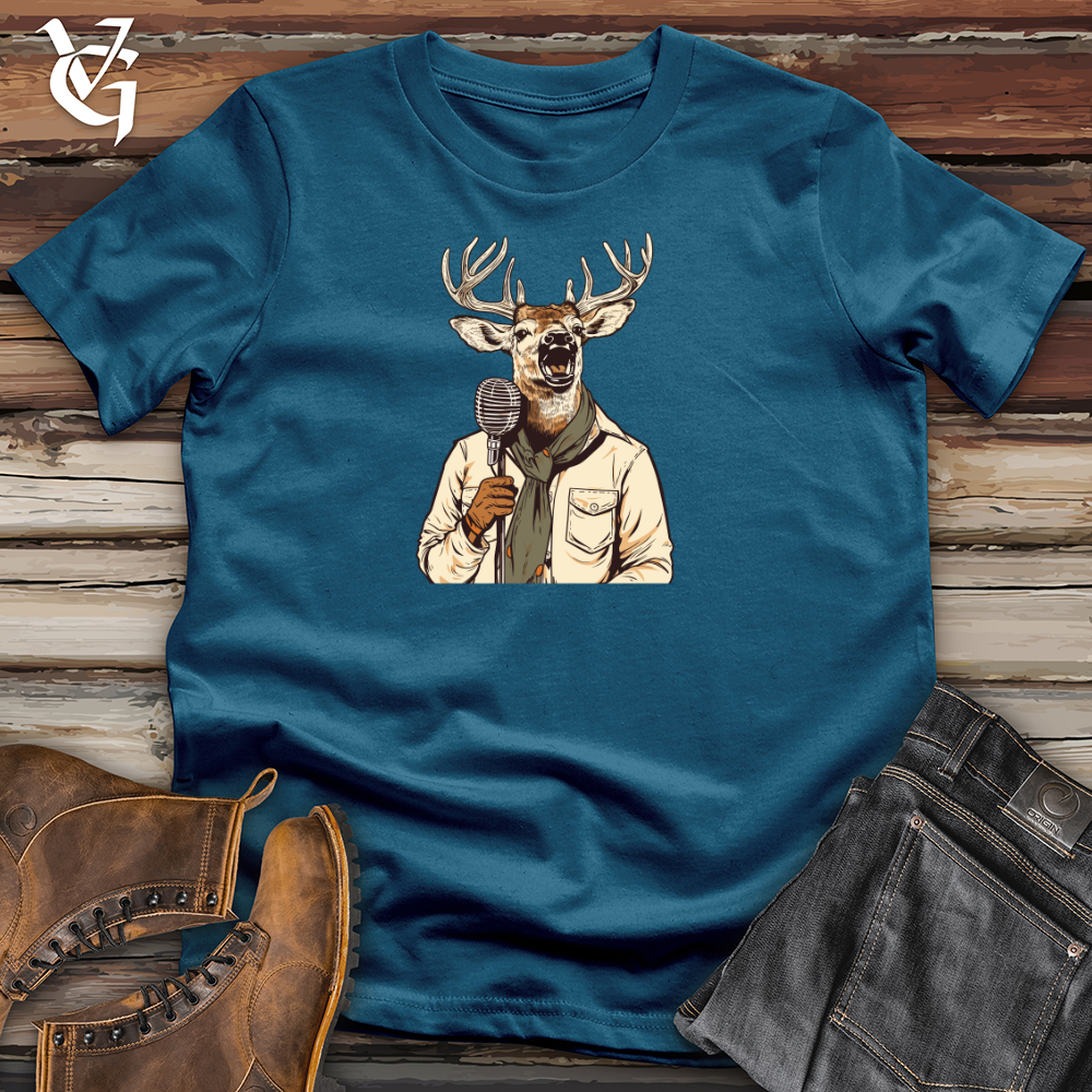 Viking Goods Kooky Crooner Deer Cotton Tee Deep Teal / L