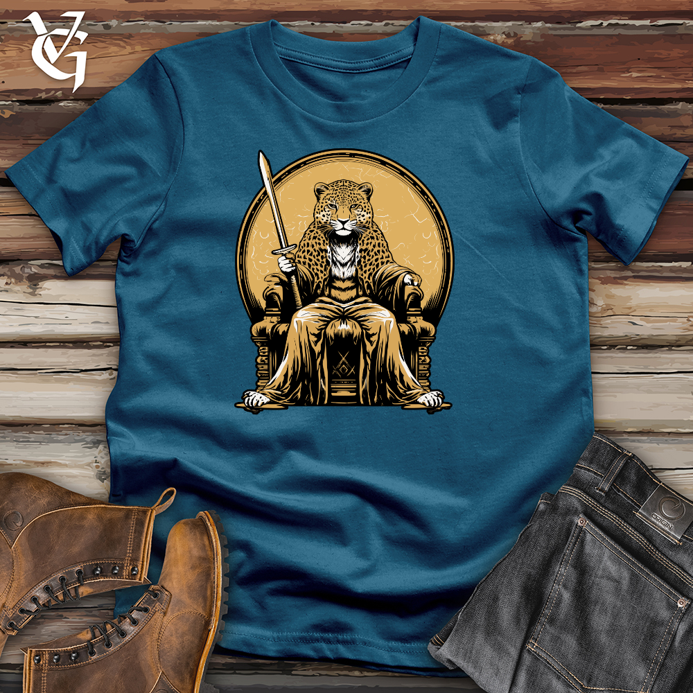 Viking Goods Leopard Throne Guardian Cotton Tee Deep Teal / L