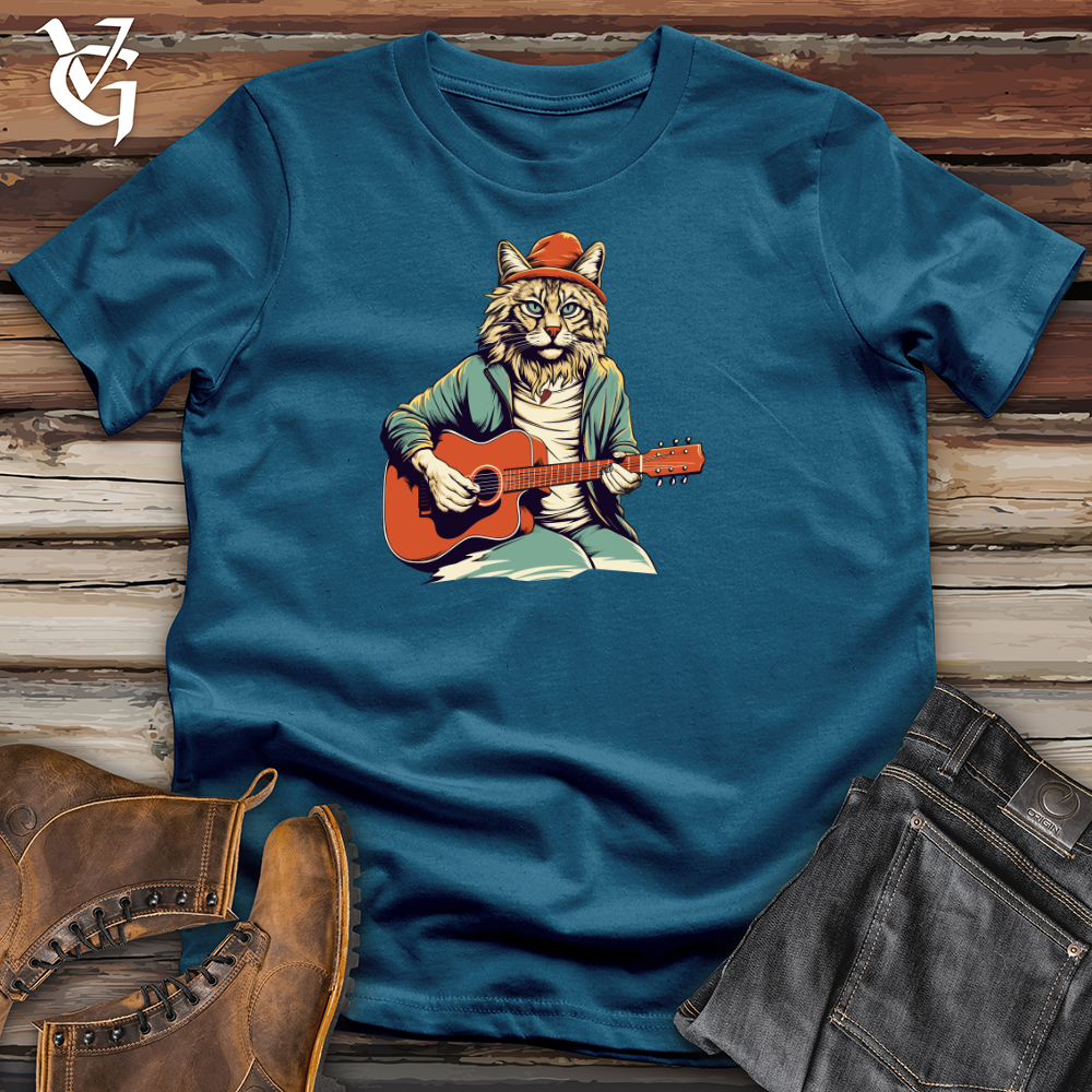 Viking Goods Lynx Guitar Lullabies Cotton Tee Deep Teal / L