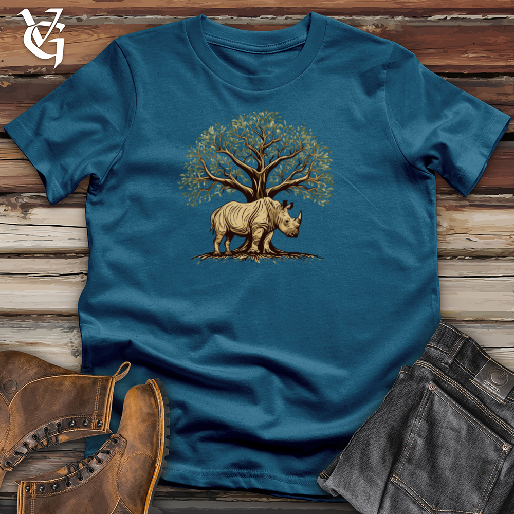 Viking Goods Majestic Thorned Rhino Cotton Tee Deep Teal / L