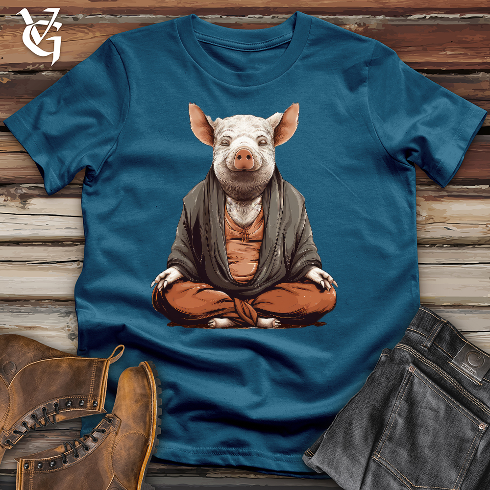 Viking Goods Meditating Pig Cotton Tee Deep Teal / L