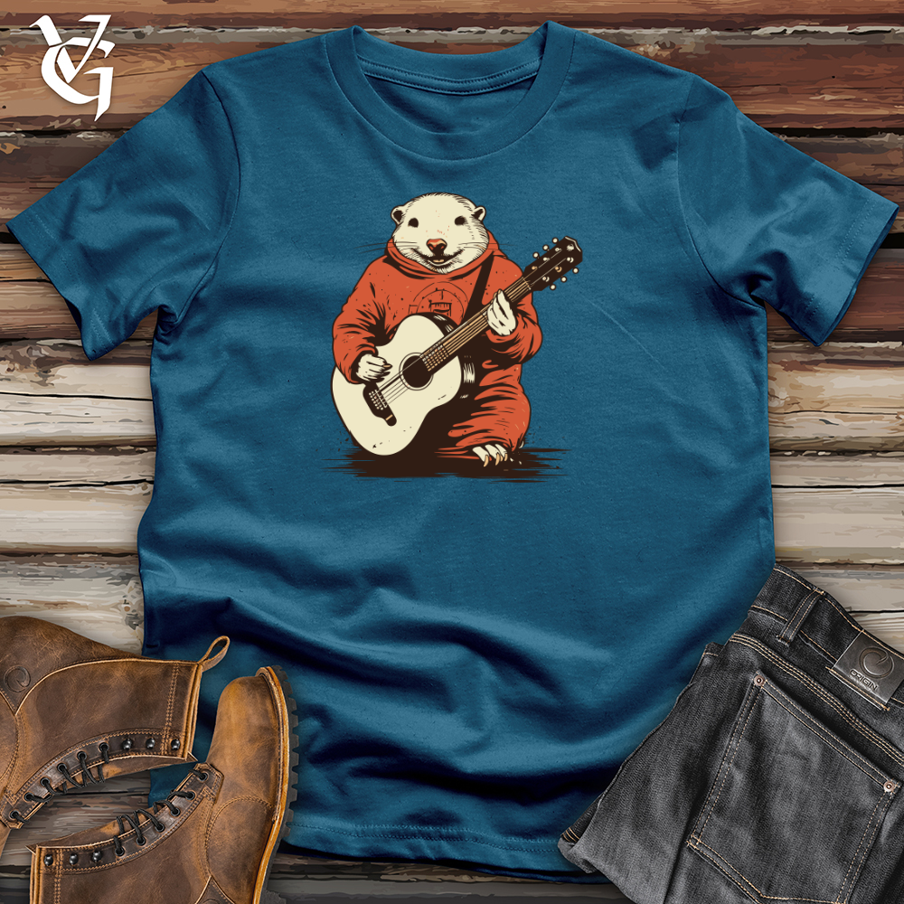 Viking Goods Mole Subterranean Strum Guitar Groove Cotton Tee Deep Teal / L