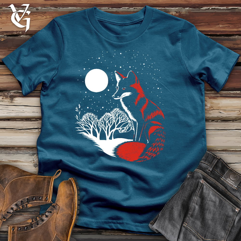 Viking Goods Moonlit Fox Cotton Tee Deep Teal / L