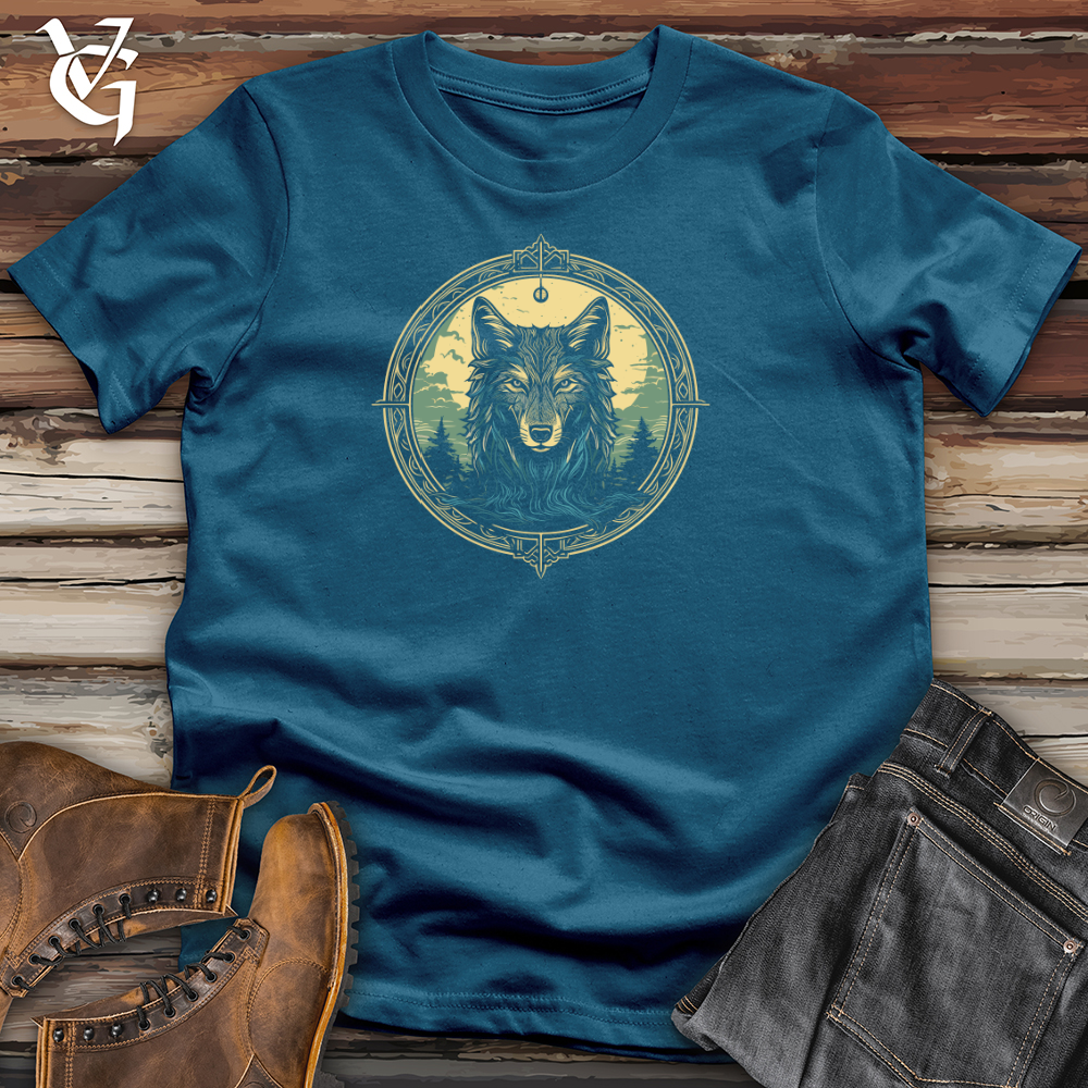 Viking Goods Mystic Wolf Compass Cotton Tee Deep Teal / L