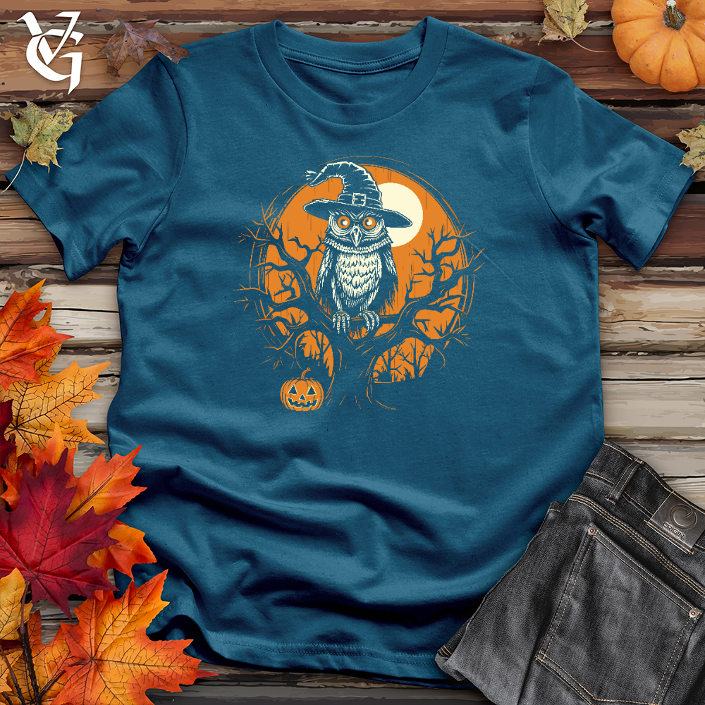 Viking Goods Mystical Owl Witch Hat Cotton Tee Deep Teal / L