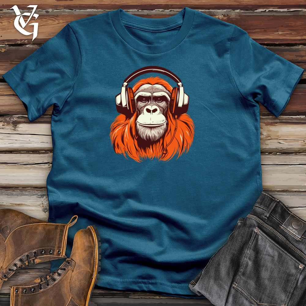 Viking Goods Orangutan Headphone Rainforest Rhythm Cotton Tee Deep Teal / L