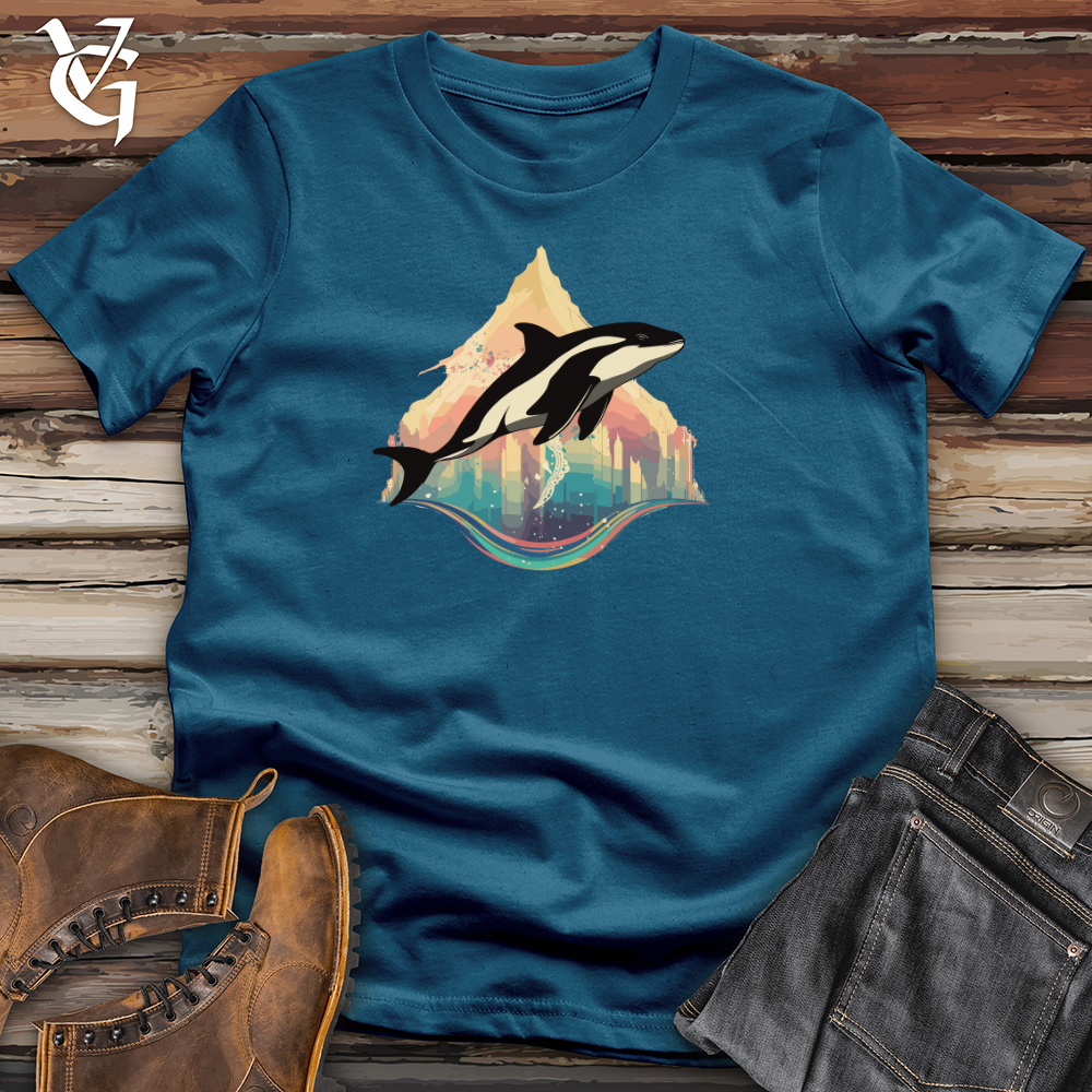 Viking Goods Orca Rainbow Leap Cotton Tee Deep Teal / L