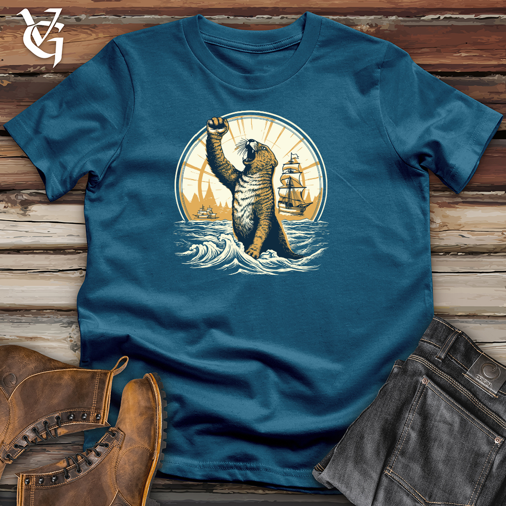 Viking Goods Otter Nautical Triumph Cotton Tee Deep Teal / L