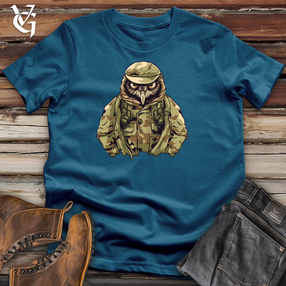 Viking Goods Owl Camo Army Stealth Mission Cotton Tee Deep Teal / L