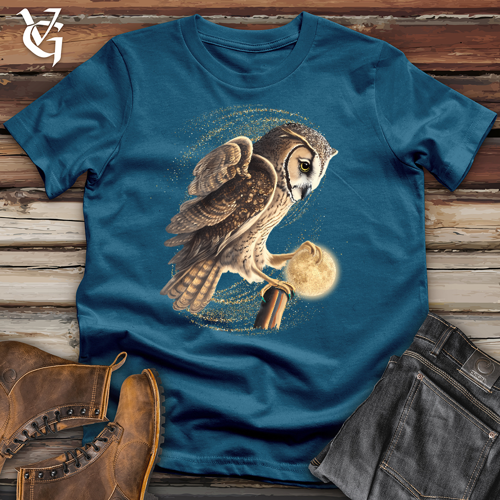 Viking Goods Owl Moon Snatcher Cotton Tee Deep Teal / L