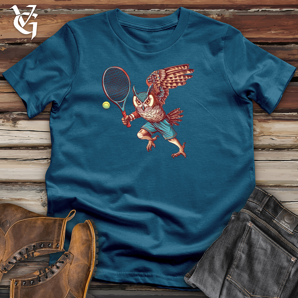 Viking Goods Owl Tennis Champion Cotton Tee Deep Teal / L