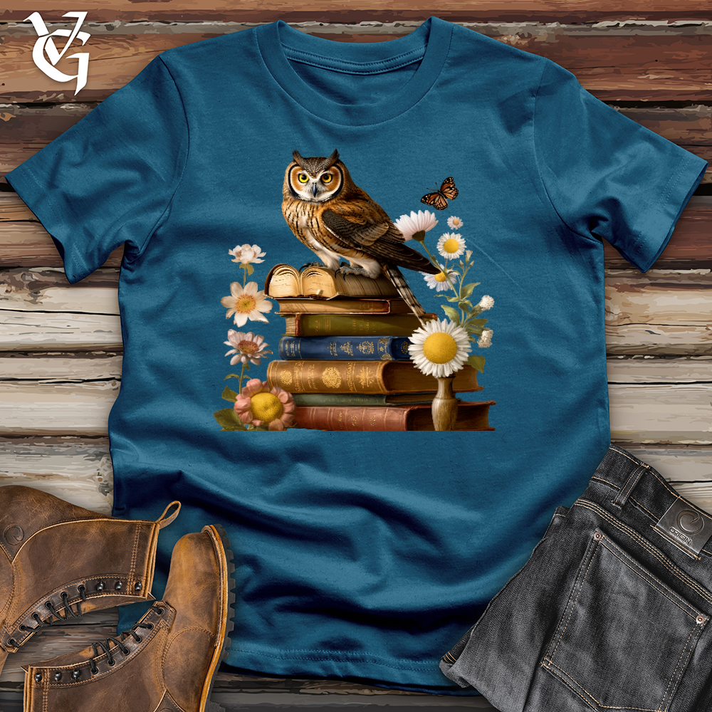 Viking Goods Owl Wisdom Cotton Tee Deep Teal / L