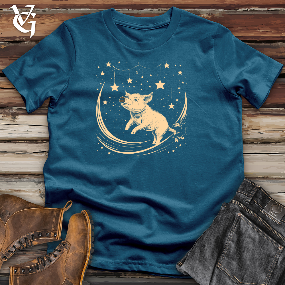 Viking Goods Pig Celestial Dreams Cotton Tee Deep Teal / L