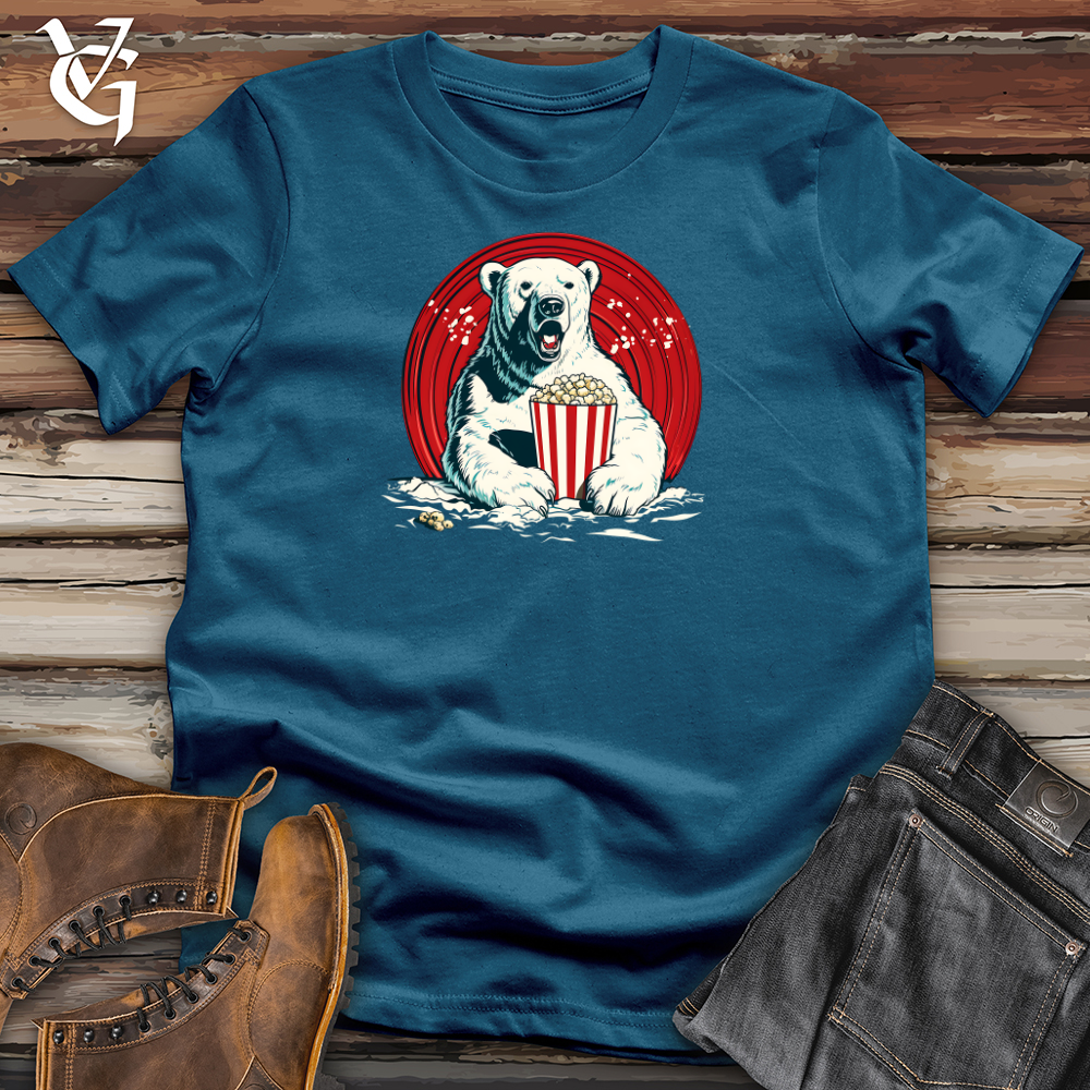 Viking Goods Popcorn Throwing Polar Fun Cotton Tee Deep Teal / L