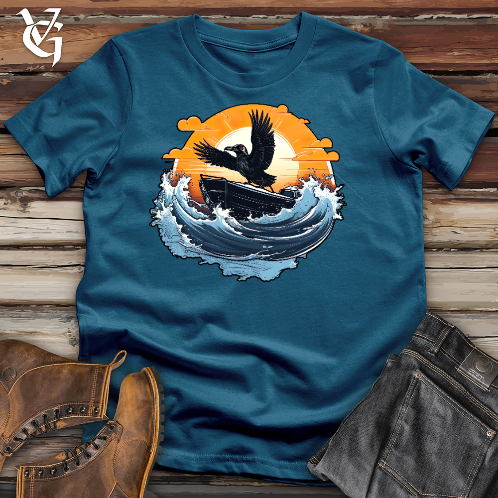 Viking Goods Raven Speed Boat Racer Cotton Tee Deep Teal / L
