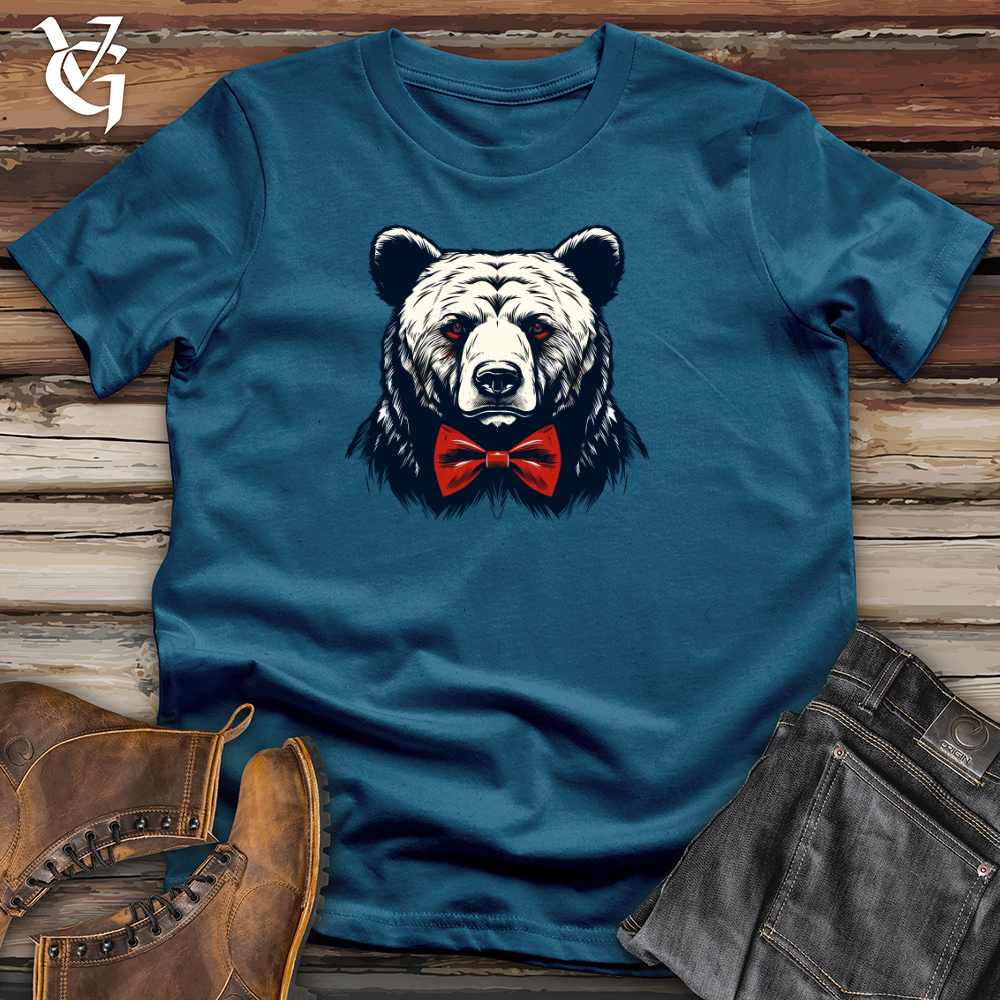 Viking Goods Retro Bow Tie Bear Cotton Tee Deep Teal / L