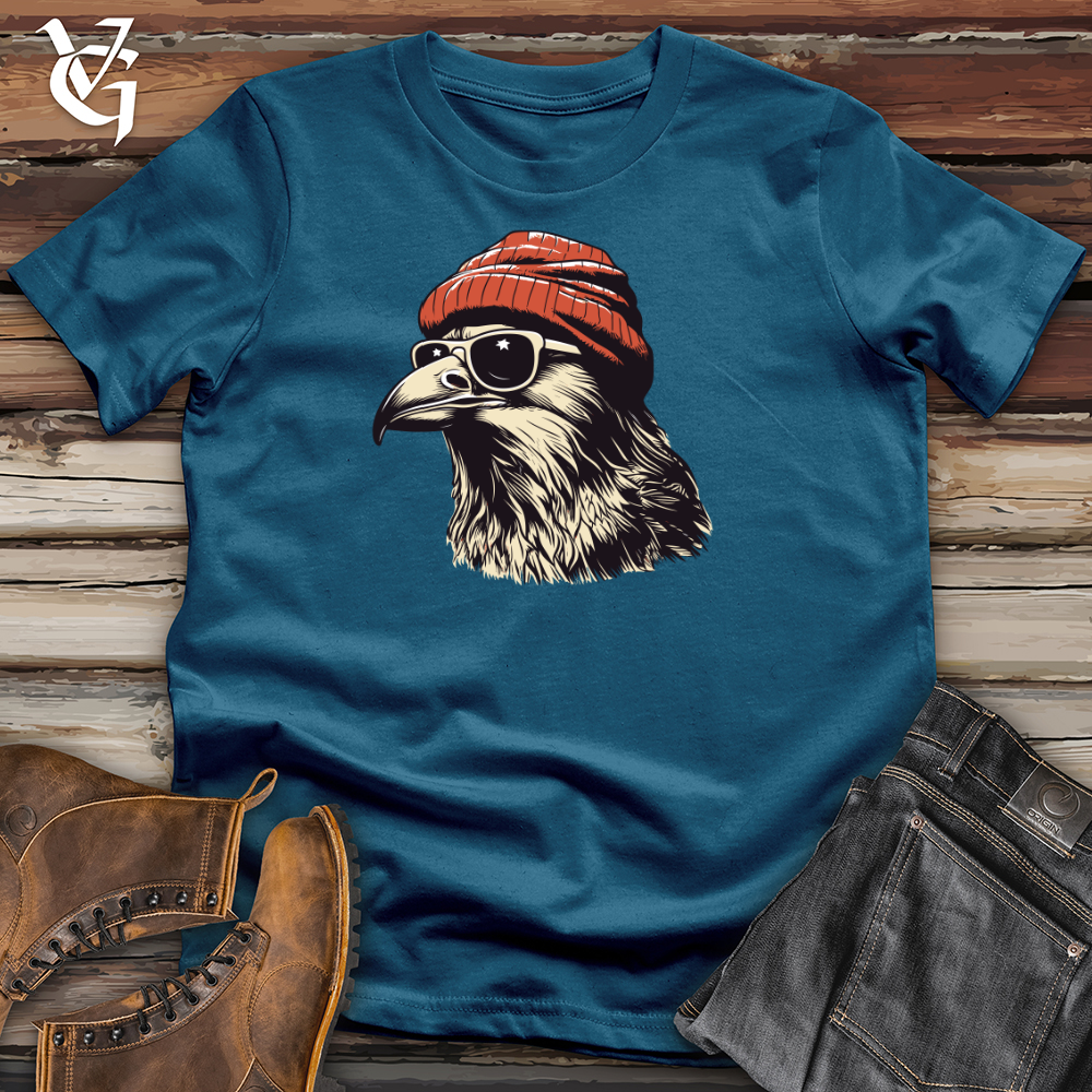 Viking Goods Retro Cool Crow Cotton Tee Deep Teal / L