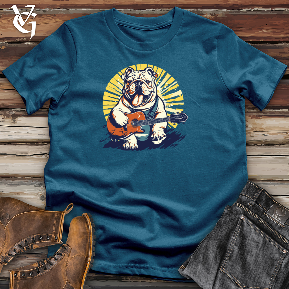 Viking Goods Retro Guitar Bulldog Cotton Tee Deep Teal / L