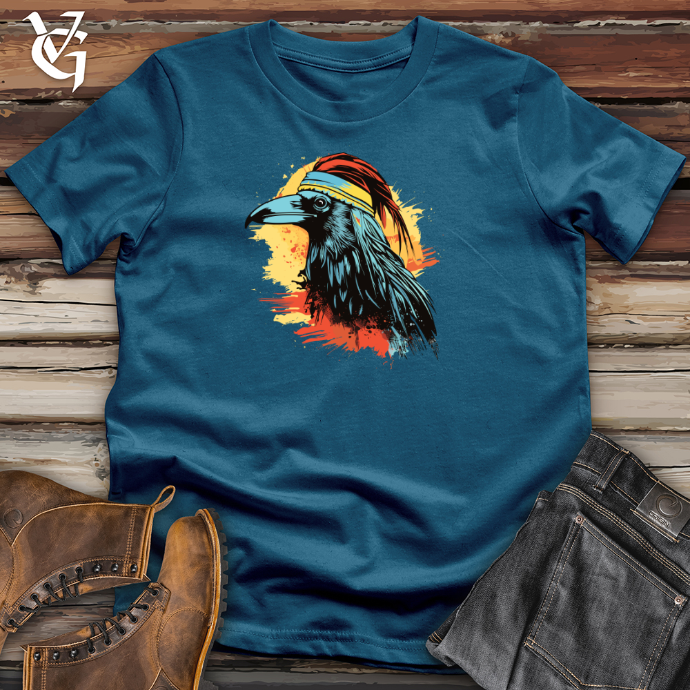 Viking Goods Retro Surfing Raven Cotton Tee Deep Teal / L
