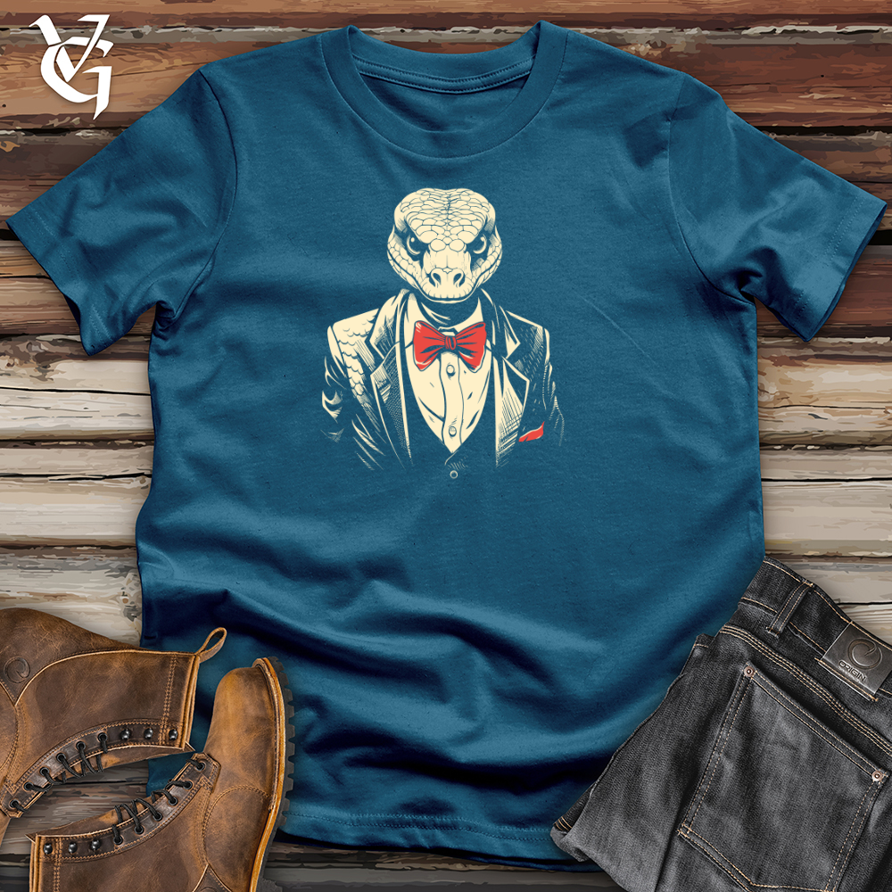 Viking Goods Retro Tuxedo Snake Cotton Tee Deep Teal / L
