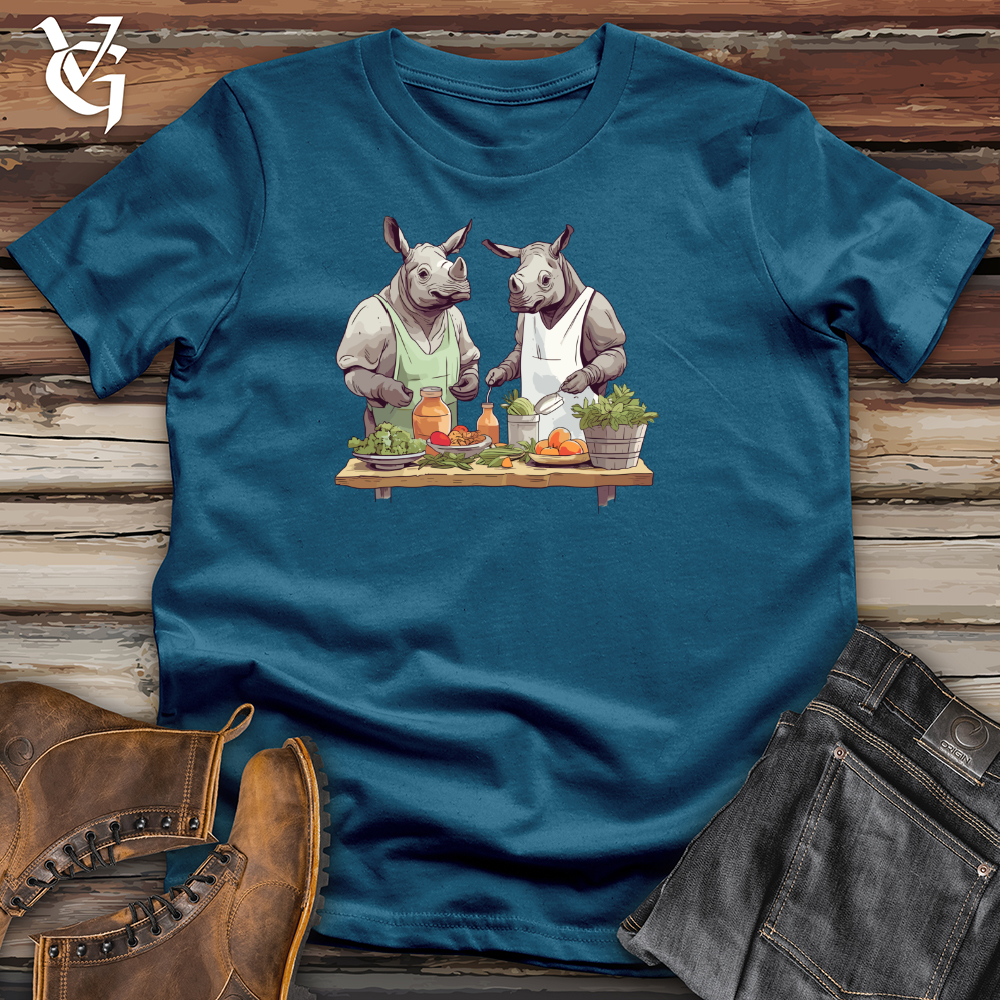 Viking Goods Rhinos Cooking Gourmet Cotton Tee Deep Teal / L