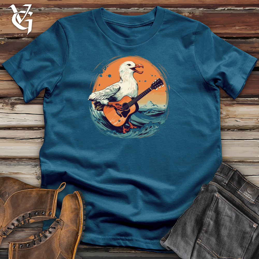 Viking Goods Sea Gull Guitar Serenade 01 Cotton Tee Deep Teal / L