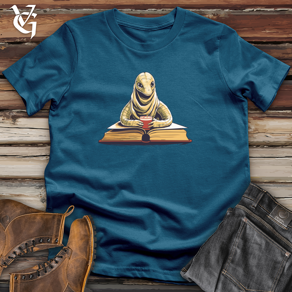 Viking Goods Serene Book Worm Cotton Tee Deep Teal / L