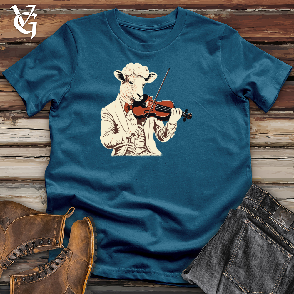 Viking Goods Sheep Violin Virtuoso Cotton Tee Deep Teal / L
