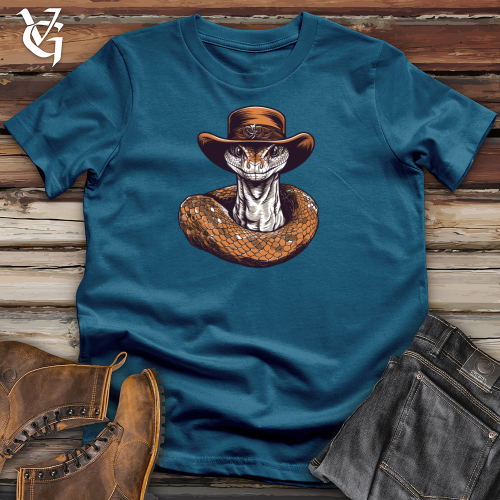 Viking Goods Snake Cowboy Wild West Slither Cotton Tee Deep Teal / L