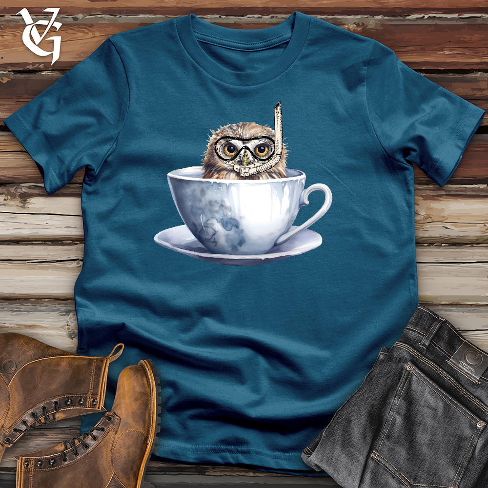 Viking Goods Snorkeling Owl Cotton Tee Deep Teal / L