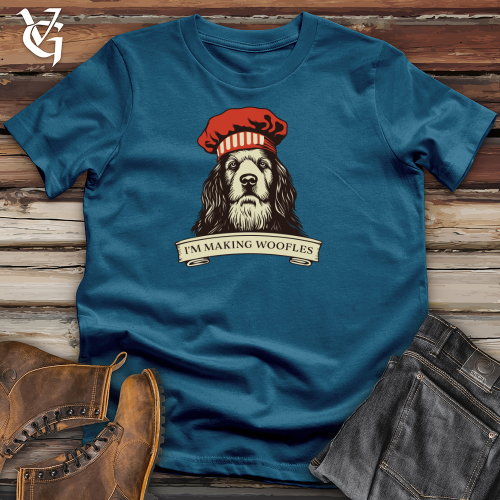 Viking Goods Spaniel Chef Extraordinaire Cotton Tee Deep Teal / L