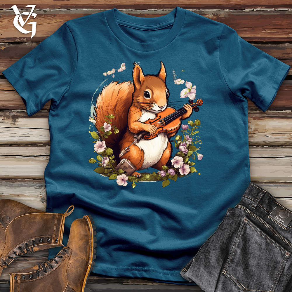 Viking Goods Squirrel Violinist Cotton Tee Deep Teal / L