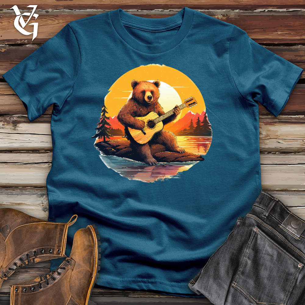 Viking Goods Sunset Bear Guitarist Deep Teal / L